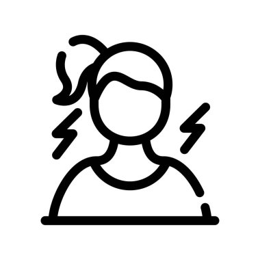 Kırık bir yüz çizgisi ikon vektör çizimi olan kadın avatarı