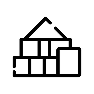 Depo ikon vektörü. izole edilmiş sınır sembolü çizimi