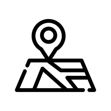 Harita yön bulma simgesi vektörü. İnce çizgi işareti. izole edilmiş sınır sembolü çizimi