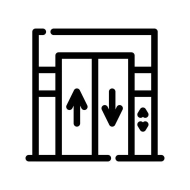 Otel vektör ince çizgi simgesi