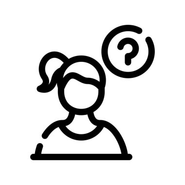 Soru işareti olan kadın kullanıcı