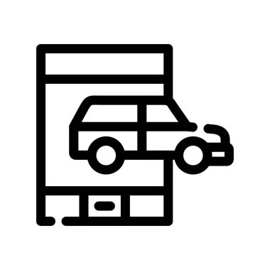 Van ikon vektörü. Ana hat vektörü. Van kontur sembolü illüstrasyonu