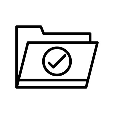 İnce çizgi simgesini işaretle. Beyaz arkaplanda vektör illüstrasyonunu kontrol et. Tasarım tasarımı, web ve uygulama tasarımı. 10 saniye..