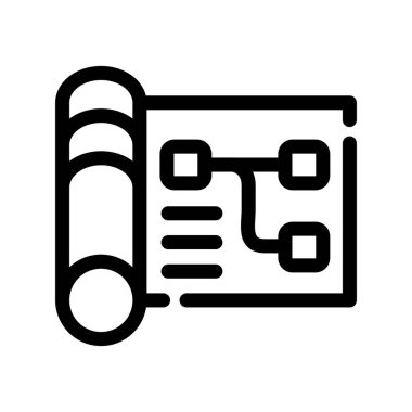 belge simgesi vektörü. İnce çizgi işareti. izole edilmiş sınır sembolü çizimi