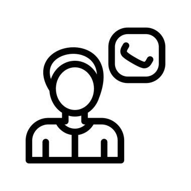 Müşteri çağrı merkezi çizgi vektör illüstrasyonu