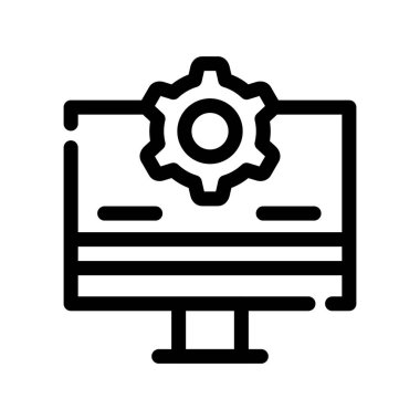 bilgisayar vektörü ince çizgi simgesi