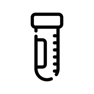 Tıbbi test çizgisi ikon vektörü. Tıbbi test işareti. izole edilmiş çizgi simgesi siyah illüstrasyon