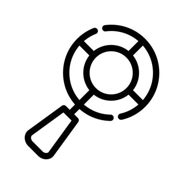 Büyütme cam vektör ince çizgi simgesi