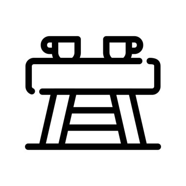 Şeffaf bir arkaplanda tablo vektör çizimi. Birinci kalite semboller. Konsept ve grafik tasarım için ince çizgi simgesi.