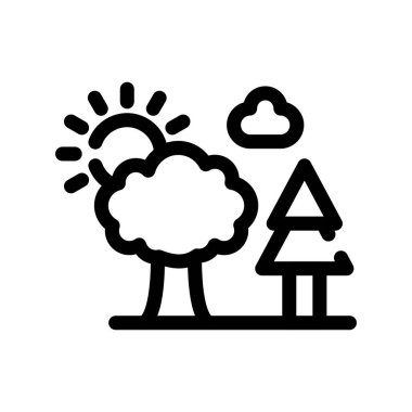 Ağaçlar simgesi, vektör illüstrasyonu