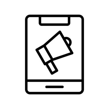 mobil vektör ince çizgi simgesi