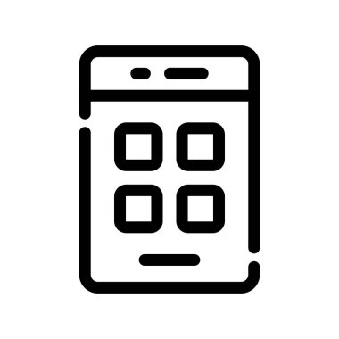 hesap makinesi çizgi vektör simgesi