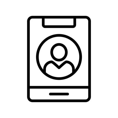 mobil uygulama ince çizgi vektör simgesi