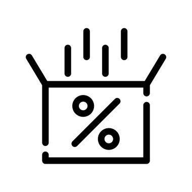 kutu indirimi ince çizgi simgesi