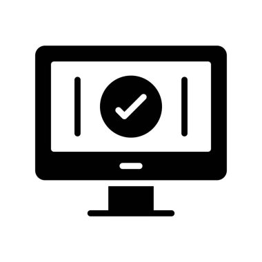 İşaretleme simgesi olan dizüstü bilgisayar. Beyaz arkaplanda izole edilmiş vektör illüstrasyonu.