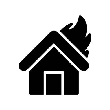 ateş glifleri düz vektör simgesi