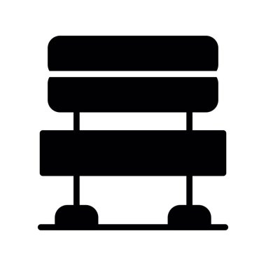 Yatak vektör simgesi. İzole edilmiş arkaplanda yatak simgesinin düz çizimi.