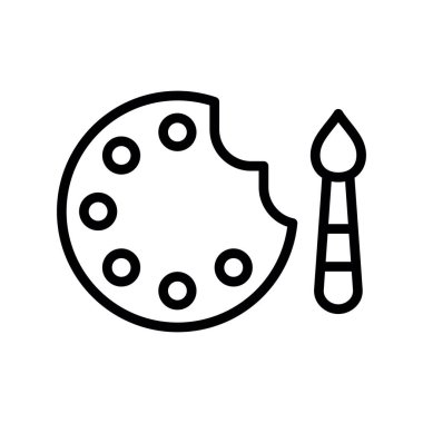 Boya fırçası çizgi simgesi tasarımının vektör paleti.