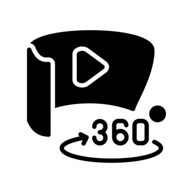 360 derece glyph vektör çizimi