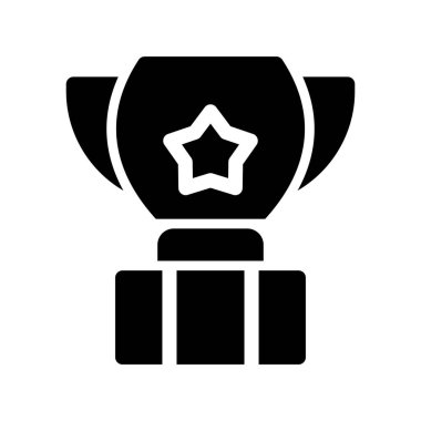 Ödül kupasının ikon vektörü. grafik piktogramda izole edilmiş kontur sembolü çizimi.