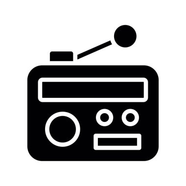 Radyo. Web simgesi basit illüstrasyon