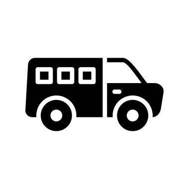 kamyon düz simgesi, vektör illüstrasyonu