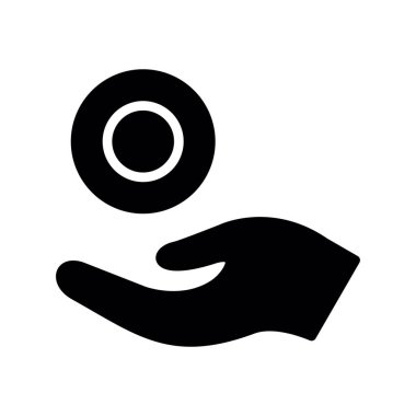 bir kalp simgesi vektörü ile el.