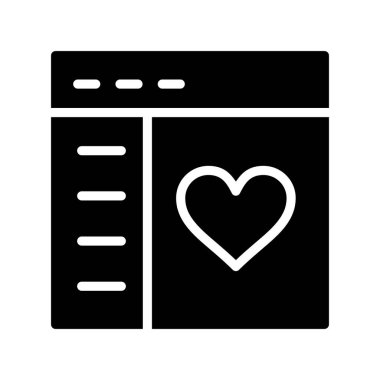 takvim simgesi vektör illüstrasyonlu kalp