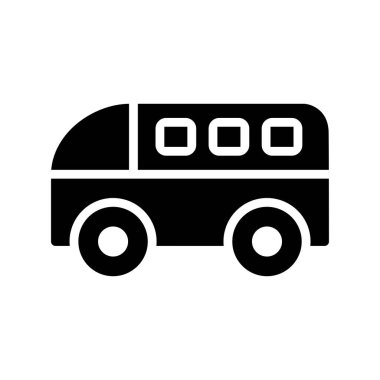 Beyaz arkaplanda otobüs vektör simgesi