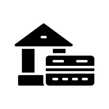 ev vektörü glyph düz simgesi