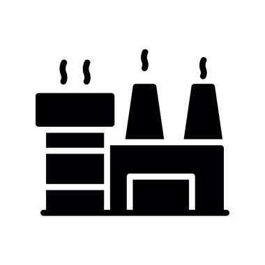 Fabrika Glyph Siyah Simge