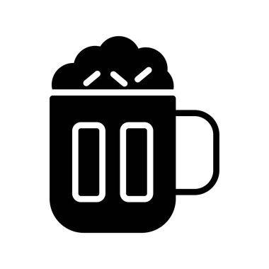 bira kupası ikonu vektörü beyaz arkaplanda izole edilmiş, şeffaf sembolün bira işareti, siyah ana hat sembolü, doldurulmuş siyah işaret