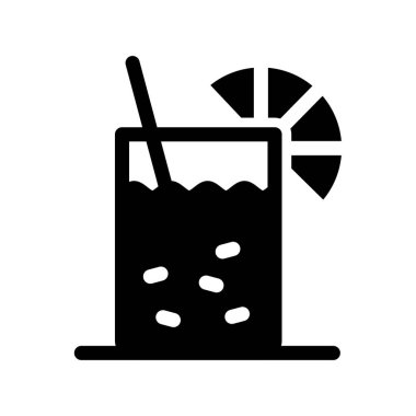 düz içmek glif simge vektör