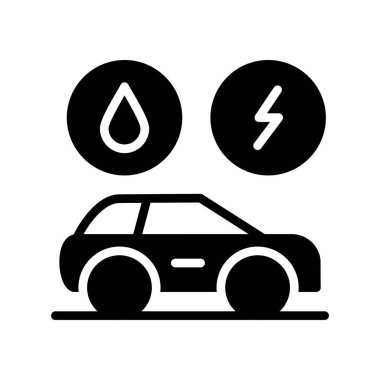 Elektrikli Otomobil Vektörü Kabartma Simgesi Tasarımı