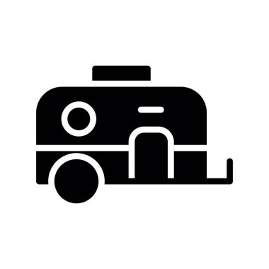 otobüs glyph düz simgesi