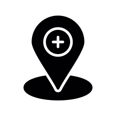 konum glyph düz simge tasarımı