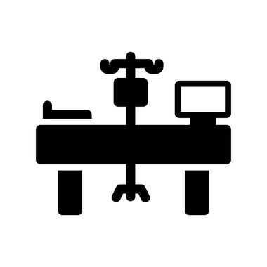 Masa Glyph Vektör Simgesi Tasarımı