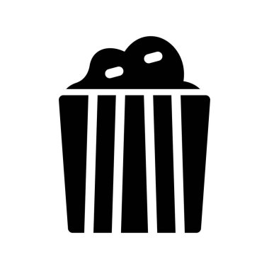 Çöp kutusu simgesi, vektör illüstrasyonu