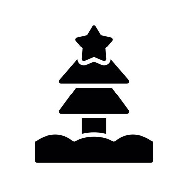 Ağacın yılbaşı yıldızlı katı tasarımı