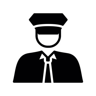 Polis memuru ikon vektör illüstrasyonu