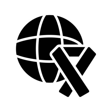 Dünya gezegeni ikonu. Beyaz arkaplanda izole edilmiş web tasarımı için küresel dünya gezegen vektör simgelerinin basit çizimi