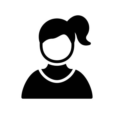 Yüz ikonu olan dişi avatar. vektör illüstrasyonu