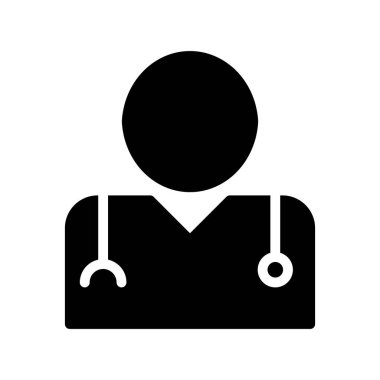 doktor glyph düz simge