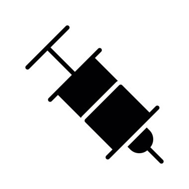 Şırınga ikonu. Aşılamanın basit tasarımı