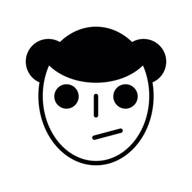 Saç stili avatar karakterli genç bir kadın.