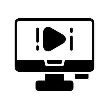 bilgisayar glif düz vektör simge