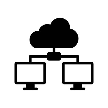 Bulut hesaplama simgesi vektör illüstrasyonu