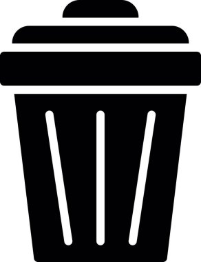 kova çöp kutusu simgesi katı biçimde