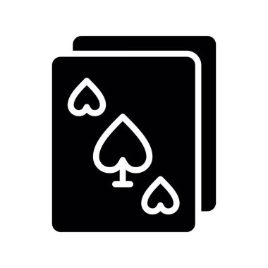 Poker kartı ikonu. Web için kart vektör simgelerinin basit illüstrasyonu