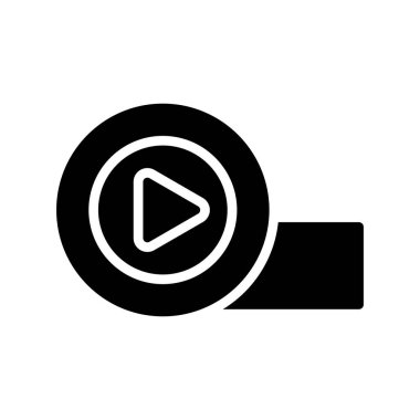 vektör çalma düğmesi düz simgesi